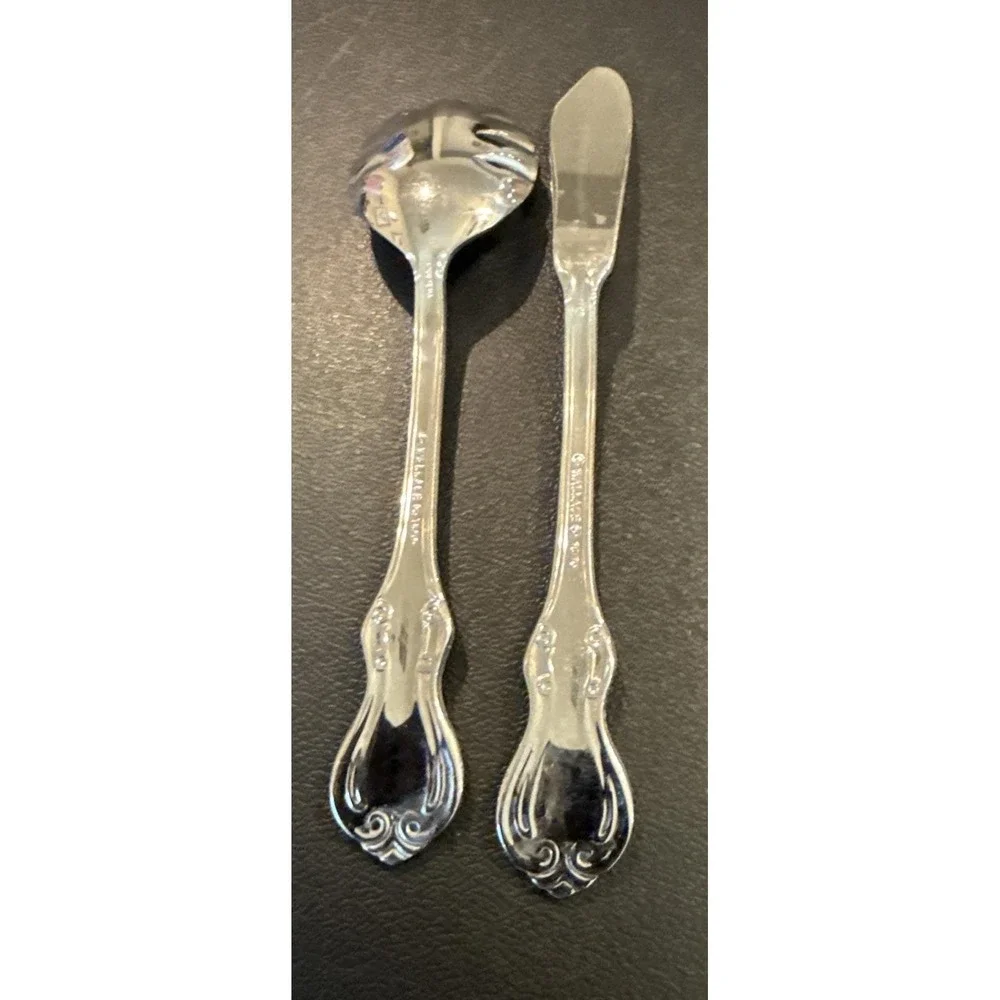 Wallace Continental Camden Sugar Spoon & Master Butter Knife Stainless 2‎ Piece